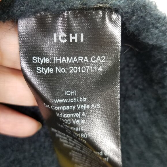 Ichi Ihamara Cardigan Women's Large Navy Blue Long Sleeve Open Sweater Alpaca - Picture 10 of 15